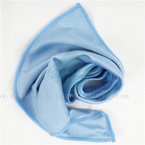 China Custom Bulk Blue glass cleaning cloth supplier Quick Dry Microfiber Glass Towel Manufacturer